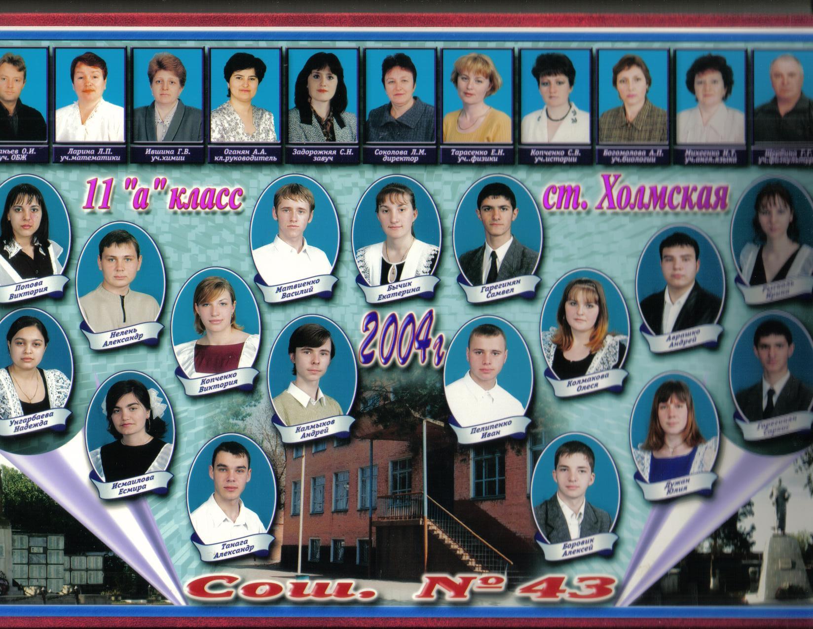 Выпуск 2004 года 11а класс школы №43